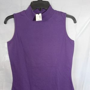 The Limited Purple Mock Turtle Sleeveless Shirt Just in time for Spring